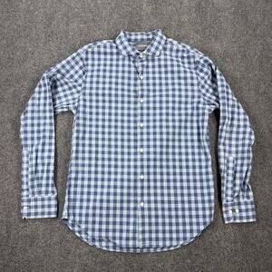 Bonobos Slim Fit Blue Check Button Down Shirt Mens Medium 100% Cotton